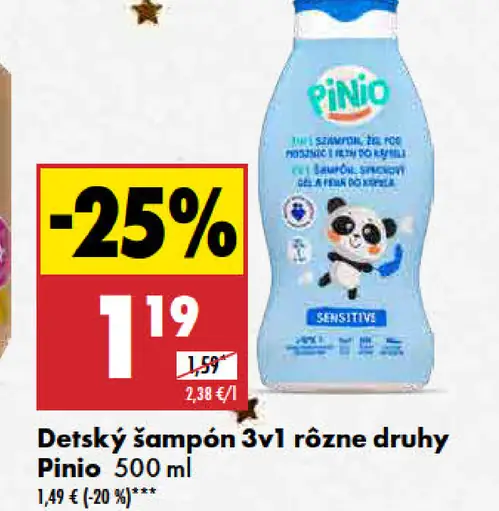 Pinio Detský šampón 3v1