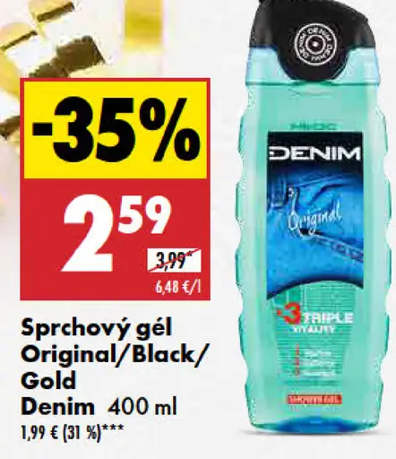Denim Sprchový gél Original/Black/Gold