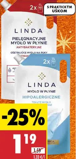 Linda Tekuté mydlo Antibakteriálne/Hypoalergénne náhradná náplň