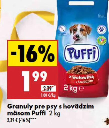 Puffi Granuly pre psy s hovädzím mäsom