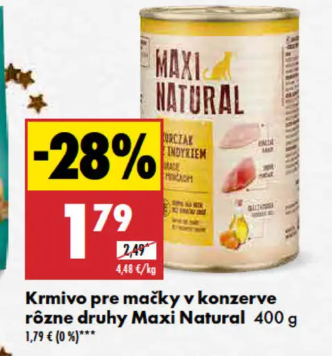 Maxi Natural krmivo pre mačky v konzerve