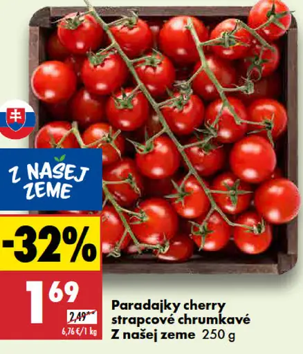 Paradajky cherry strapcové chrumkavé