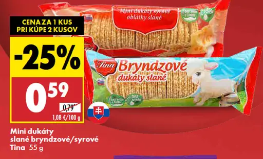 Tina Mini dukáty slané bryndzové/syrové