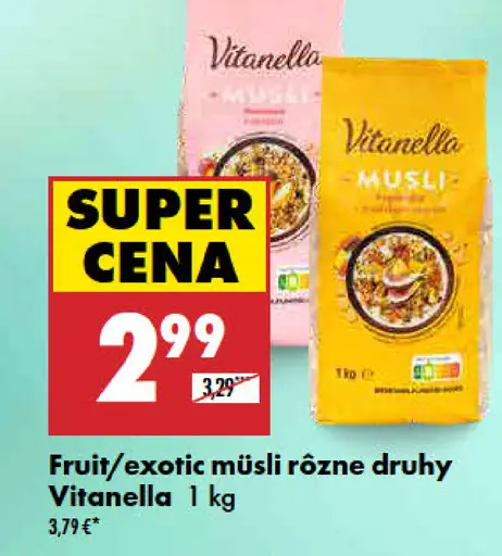 Vitanella musli fruit/exotic rôzne druhy