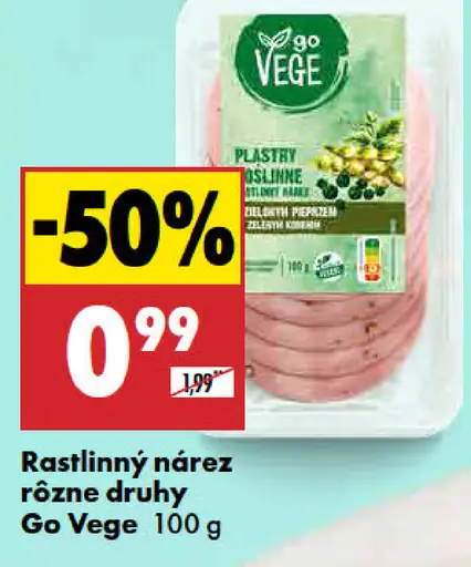 Go Vege Rastlinný nárez rôzne druhy