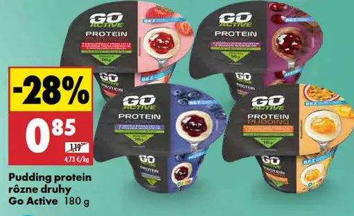Go Active pudding protein rôzne druhy
