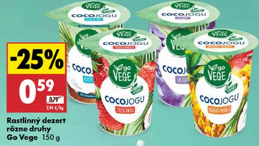 Go Vege rastlinný dezert rôzne druhy