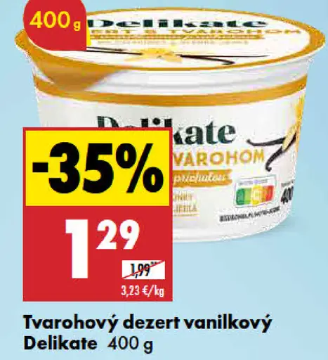 Delikate tvarohový dezert vanilkový