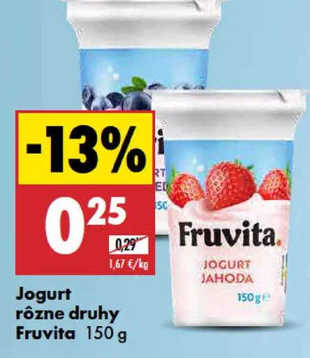 Fruvita jogurt rôzne druhy