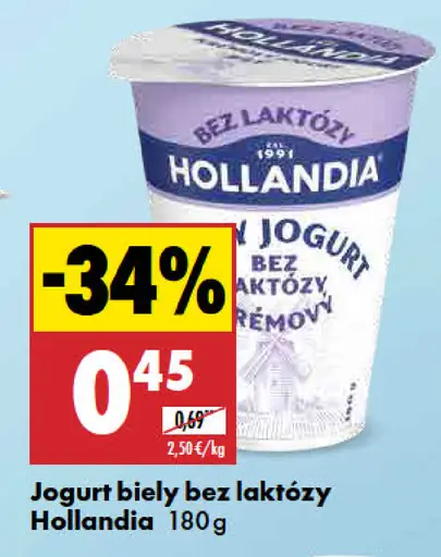 Hollandia biely jogurt bez laktózy krémový