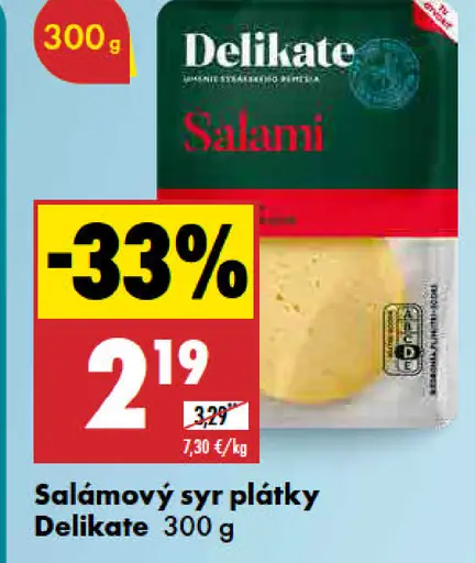 Delikate Salámi salámový syr plátky