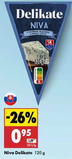 Delikate Niva syr s modrou plesňou