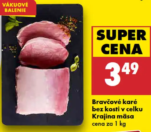 Krajina mäsa Bravčový bôčik bez kosti