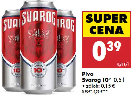 Svárog Pivo 10° plechovka