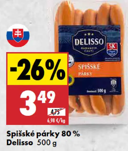 Delisso Spišské párky 80 %