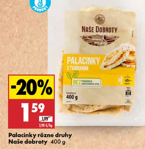 Naše dobroty Palacinky rôzne druhy