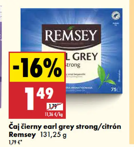 Remsey čierny čaj Earl Grey strong/citrón