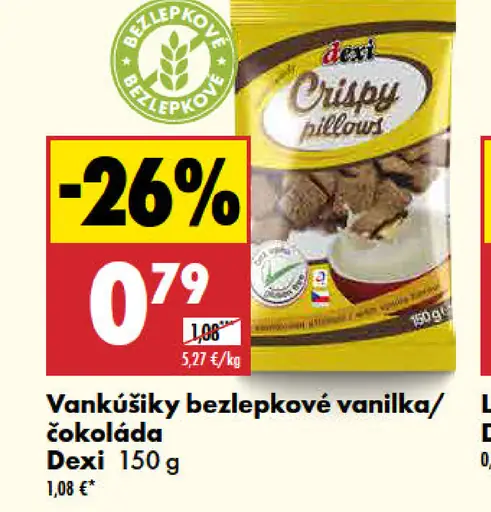 Dexi bezlepkové vanilka/čokoláda vankúšiky