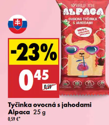 Alpaca ovocná tyčinka s jahodami