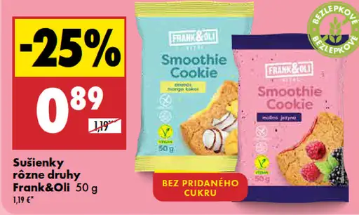 Frank&Oli Smoothie Cookie sušienky rôzne druhy
