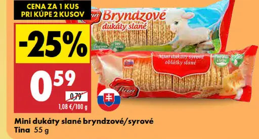 Tina Mini dukáty slané bryndzové/syrové