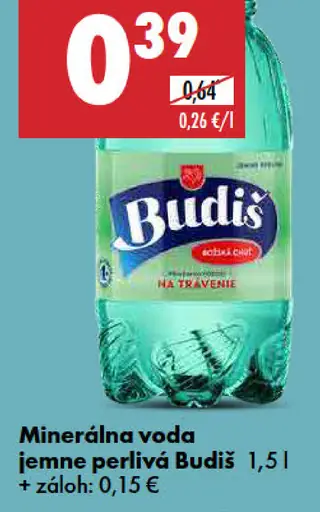 Budiš Minerálna voda jemne perlivá