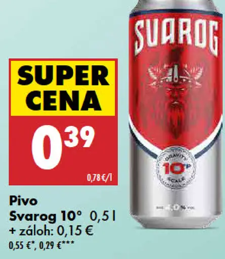 Svarog 10° pivo plechovka