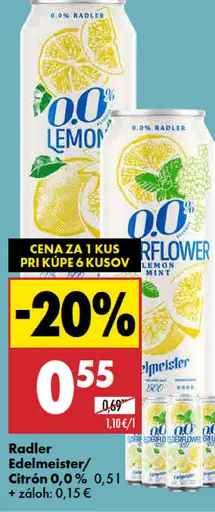 Edelmeister/Citrón radler 0,0 % plechovka