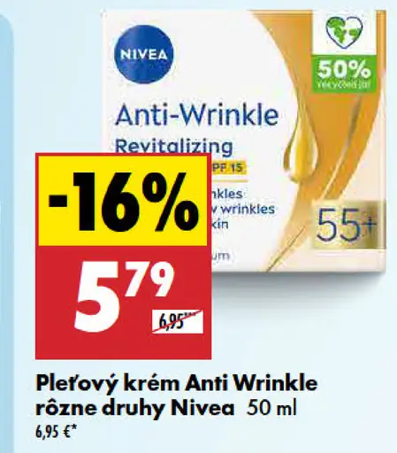 Pleťový krém Anti Wrinkle rôzne druhy Nivea