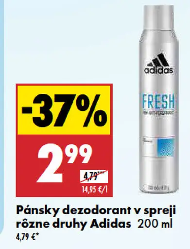 Adidas pánsky dezodorant v spreji rôzne druhy