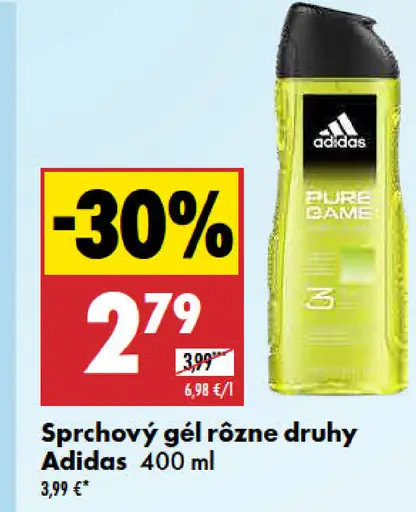 Sprchový gél rôzne druhy Adidas