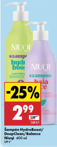 Niuqi šampón HydroBoost/DeepClean/Balance