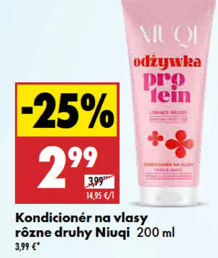 Niuqi kondicionér na vlasy rôzne druhy