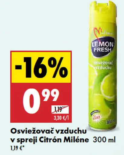 Citron Miléne osviežovač vzduchu v spreji Lemon Fresh