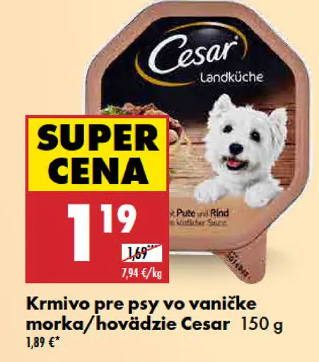 Cesar krmivo pre psy vanička morka/hovädzie