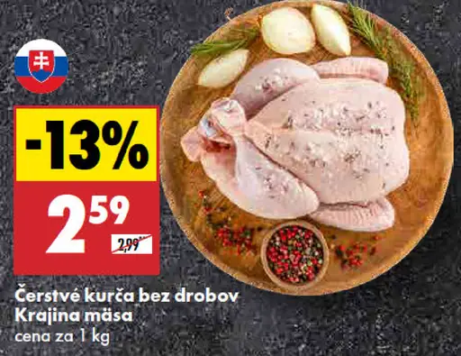 Krajina mäsa čerstvé kurča bez drobov