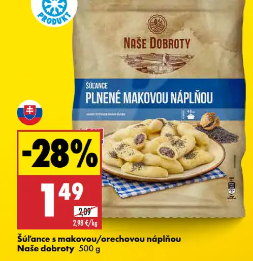 Naše Dobroty Šúľance plnené makovou náplňou