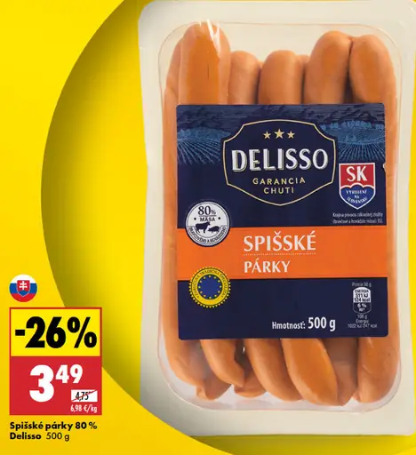 Delisso Spišské párky 80 %