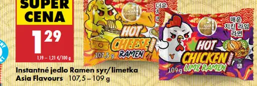 Asia Flavours instantné jedlo Ramen syr/limetka