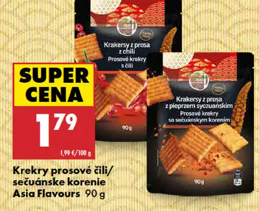 Asia Flavours proso krakersy chilli/sečuánske korenie