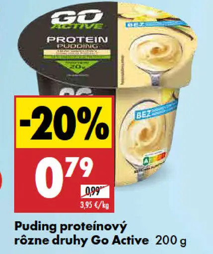 Go Active puding proteínový rôzne druhy