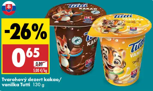 Tutti tvarohový dezert kakao