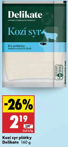 Delikate Kozí syr plátky