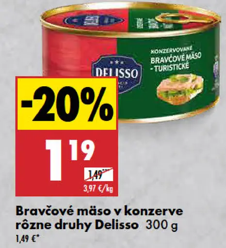 Delisso Bravčové mäso v konzerve