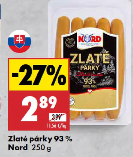 NORD Zlaté párky 93%
