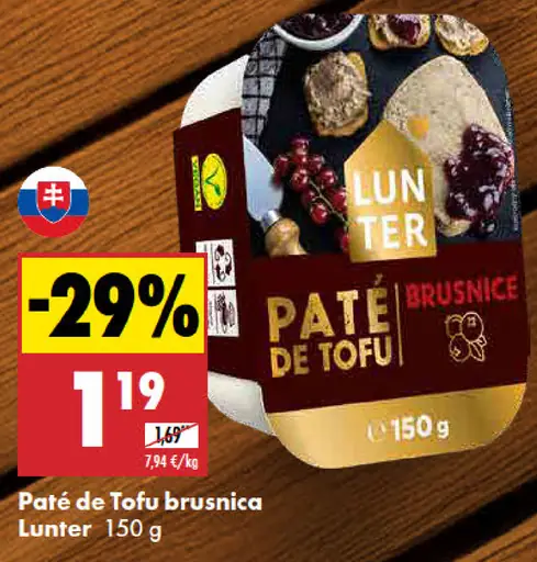 Lunter pašté de tofu brusnica