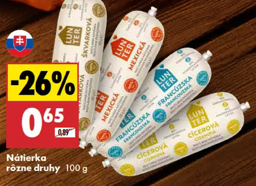 Lunter nátierka rastlinná rôzne druhy