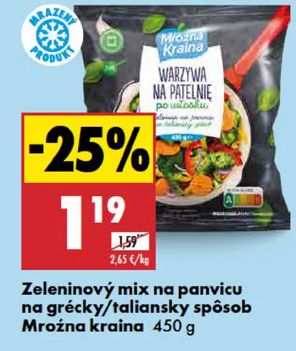 Mroźna Kraina Zeleninový mix na panvicu na grécky/taliansky spôsob