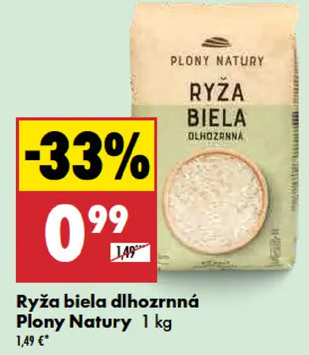 Plony Natury ryža biela dlhozrnná