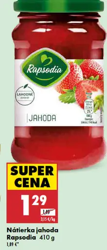 Rapsodia nátierka jahoda